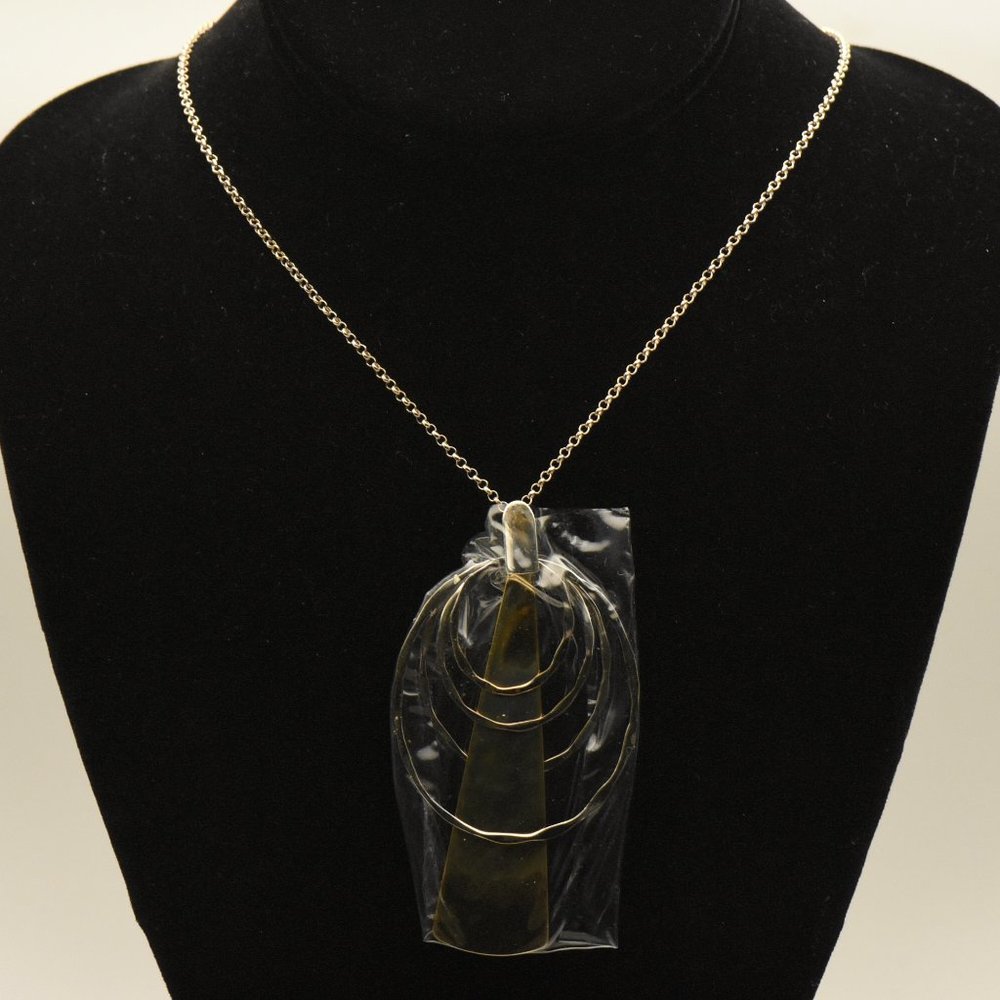 RLM Studio - Unopened Brass and Sterling Silver Pendant on Sterling Silver Chain